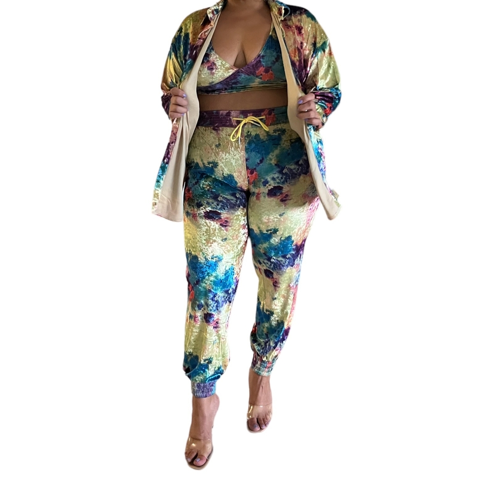 Multicolor Women's 3-Piece Pantset
